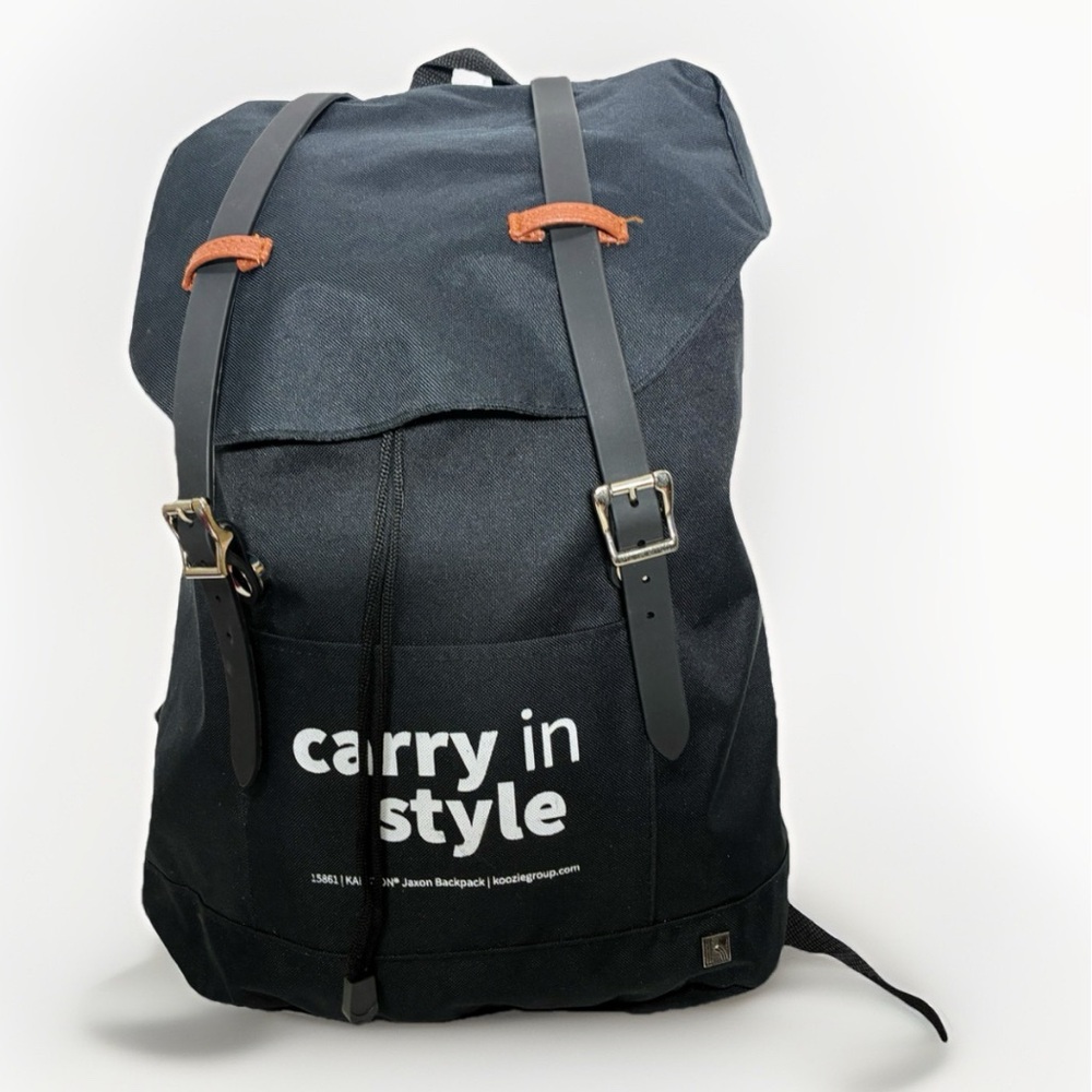 Kapston Jaxon backpack black Carry In Style logo unisex mint condition